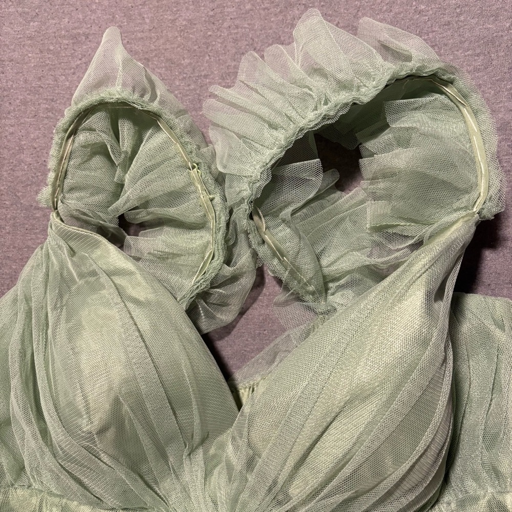 B Darlin Green Ruffled Tiered Maxi Gown - Picture 10 of 16